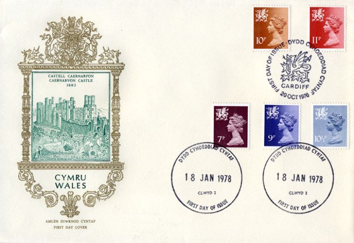 Wales 10p & 11p, Caernarfon Castle | First Day Cover / BFDC