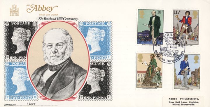 Rowland Hill: Stamps, 1d Black and 2d Blue