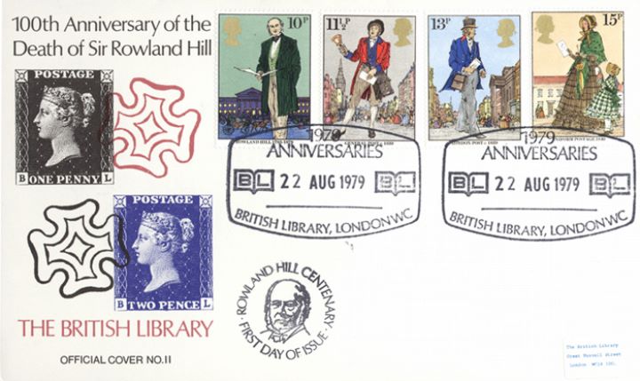 Rowland Hill: Stamps, 1d Black and 2nd Blue