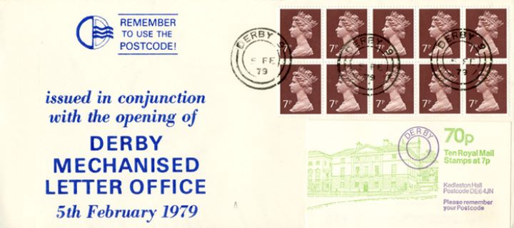 Counter: New Design: 70p Kedleston Hall, Derby Mechanised Letter Office