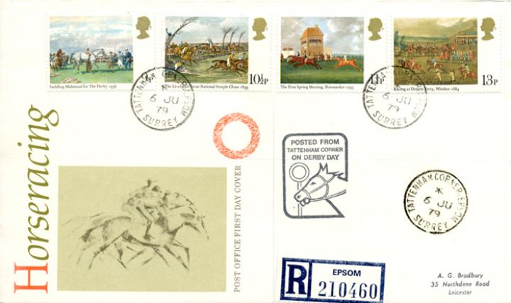 Horse Racing, Tattenham Corner cds Postmark