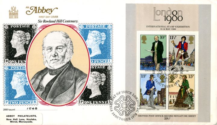 Rowland Hill: Miniature Sheet, Rowland Hill & Penny Black