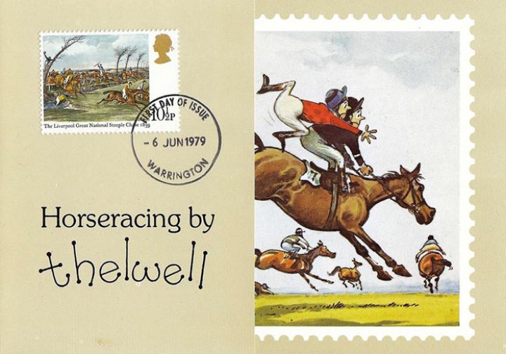 Horse Racing, Thelwell Cartoon Card