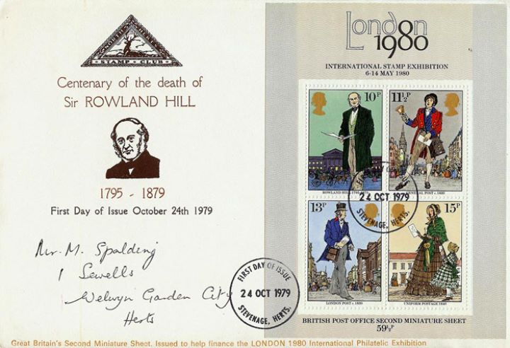 Rowland Hill: Miniature Sheet, North Herts Stamp Club