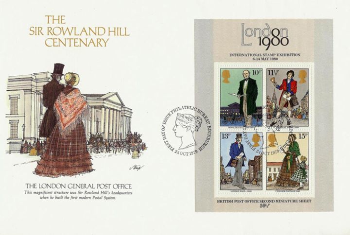 Rowland Hill: Miniature Sheet, The London General Post Office