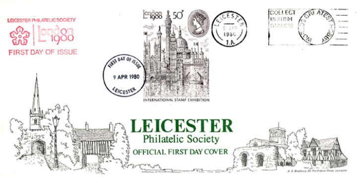 London 1980: 50p Stamp, Leicester Philatelic Society