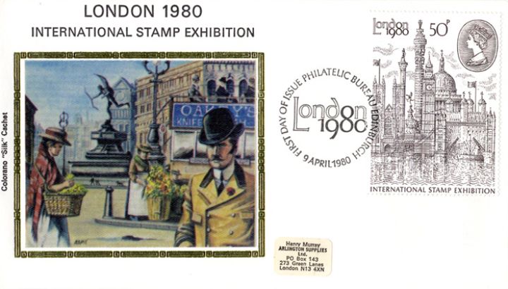 London 1980: 50p Stamp, Victorian London around Eros