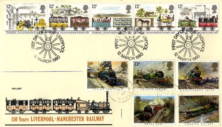 Liverpool & Manchester Rly, Two Train Sets on One Cover