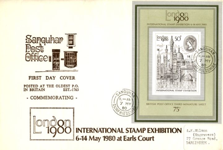 London 1980: Miniature Sheet, Britain's Oldest Post Office