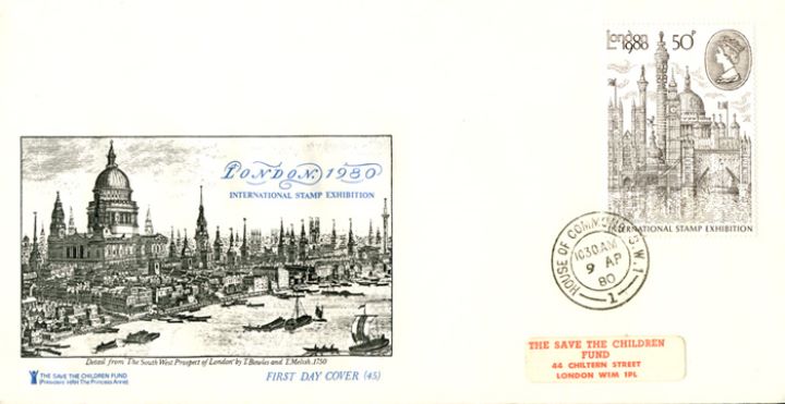 London 1980: 50p Stamp, S W Prospect of London