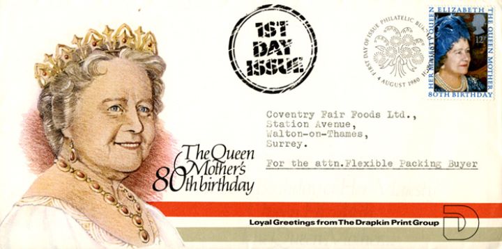 Queen Mother 80th Birthday, Loyal Greetings from Drapkin Print Group