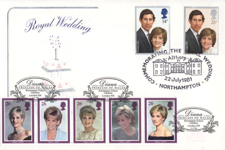 Royal Wedding 1981, With Diana Memorial Stamps