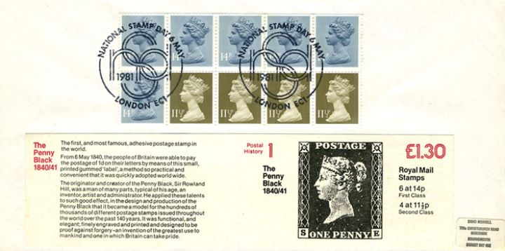 Counter: New Design: £1.30 Postal Hist 1 (Penny Black), The Penny Black