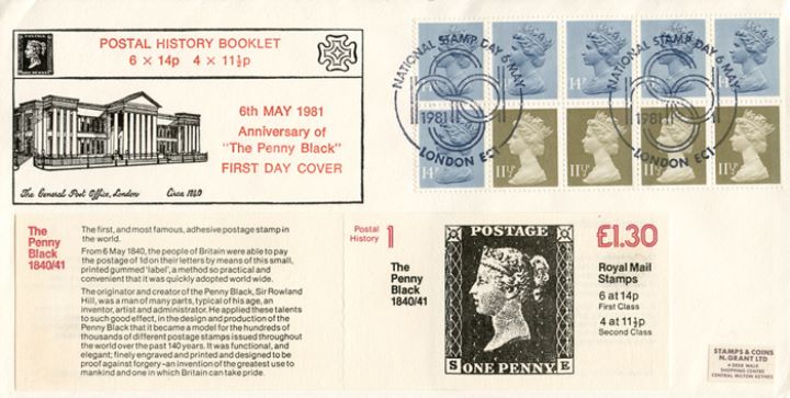 Counter: New Design: £1.30 Postal Hist 1 (Penny Black), The General Post Office