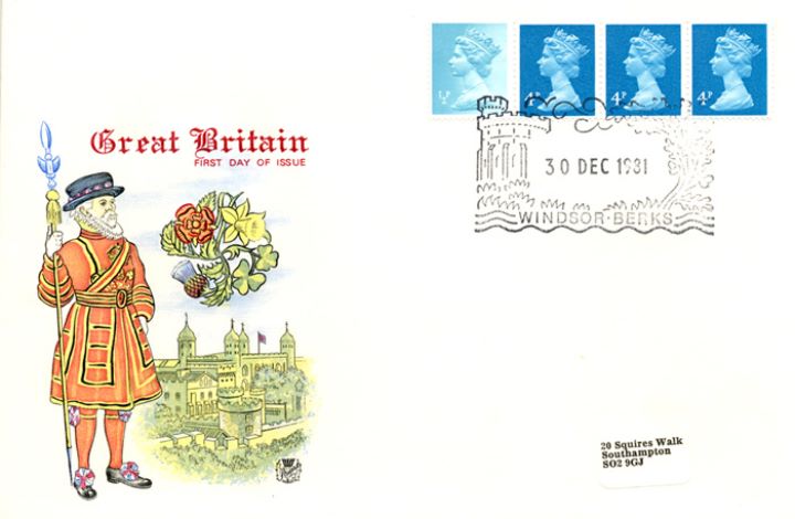 Machins: 12 1/2p Readers' Digest Stamp Coil, Beefeater at the Tower