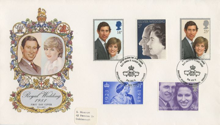 Royal Wedding 1981, The Royal Family on stamps | First Day Cover / BFDC