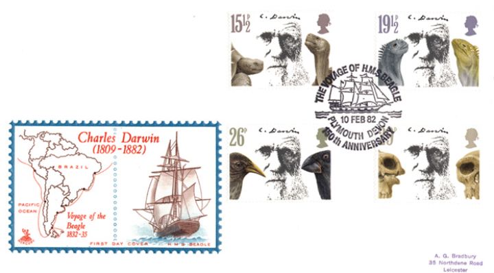 Charles Darwin, HMS Beagle & Map