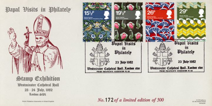 British Textiles, Papal Visits in Philately