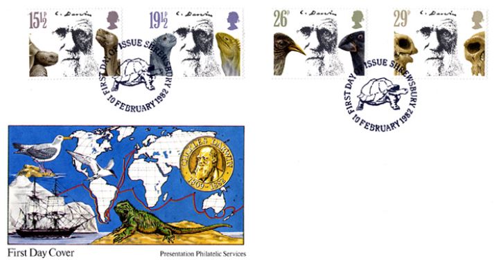 Charles Darwin, Map showing Darwin's Voyage