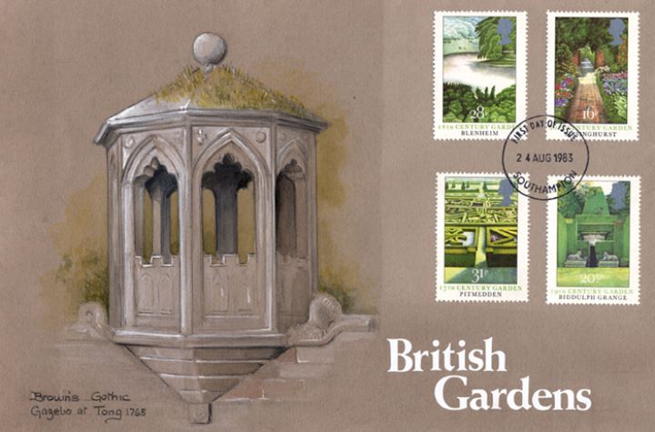 British Gardens, Brown's Gothic Gazebo at Tong