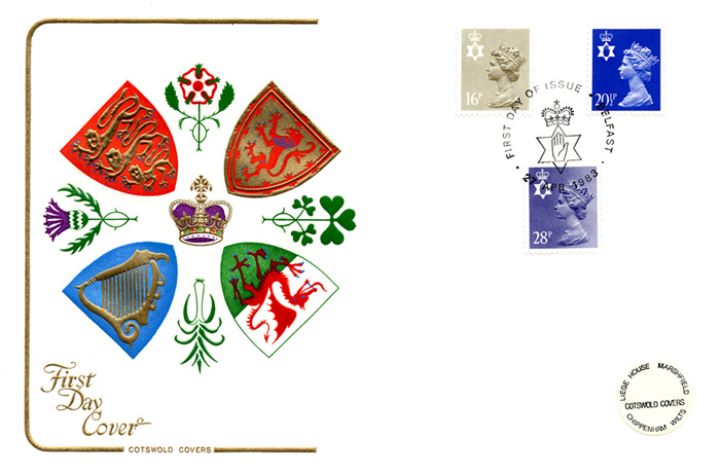 Northern Ireland 16p, 20 1/2p, 28p, Regional Coats of Arms & Emblems