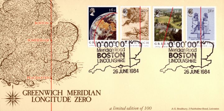 Greenwich Meridian, Antique Map