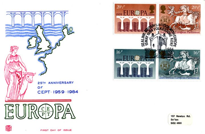 Europa 1984, Europa and Bull, Map & Bridge