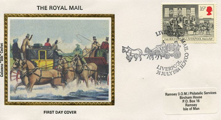 The Royal Mail, Mailcoaches crossing river