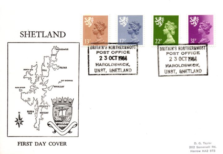 Scotland 13p, 17p, 22p, 31p, Map of the Shetland Isles