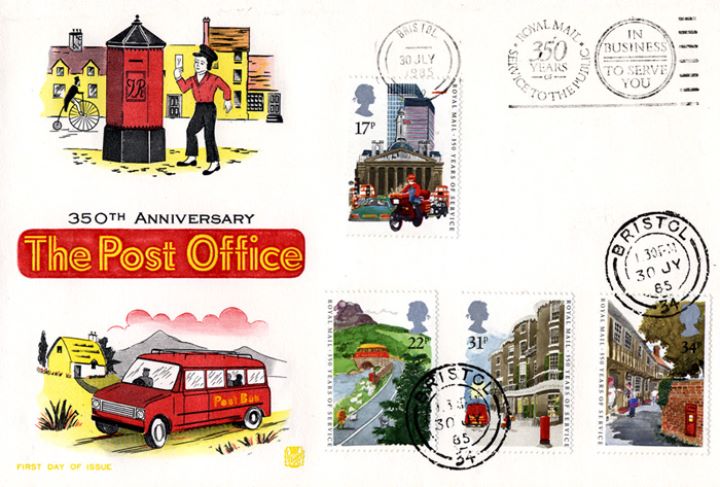 The Royal Mail, Boy Posting Letter and Post Bus