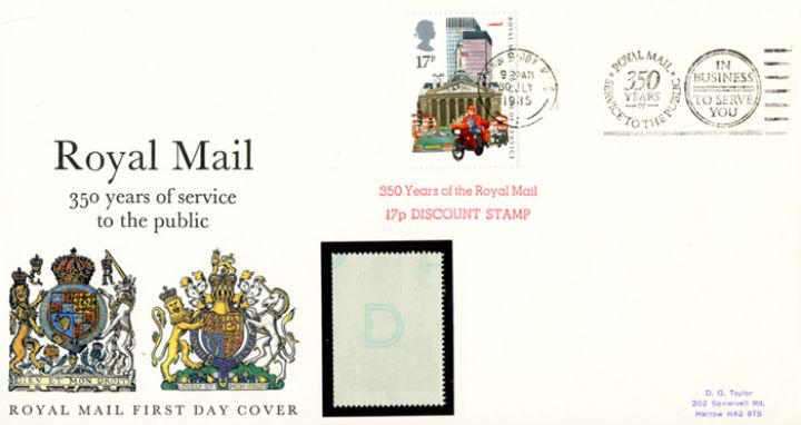 Counter: The Royal Mail: £1.53 Datapost, The Royal Arms | First Day ...
