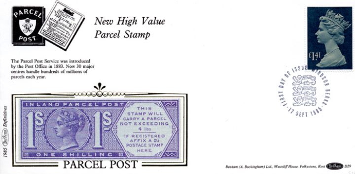 Machins: Parcel Post: £1.41, Victorian Parcel Post Stamp