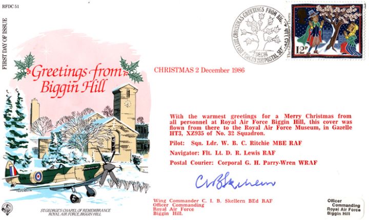 Christmas 1986: 12p, Greetings from Biggin Hill