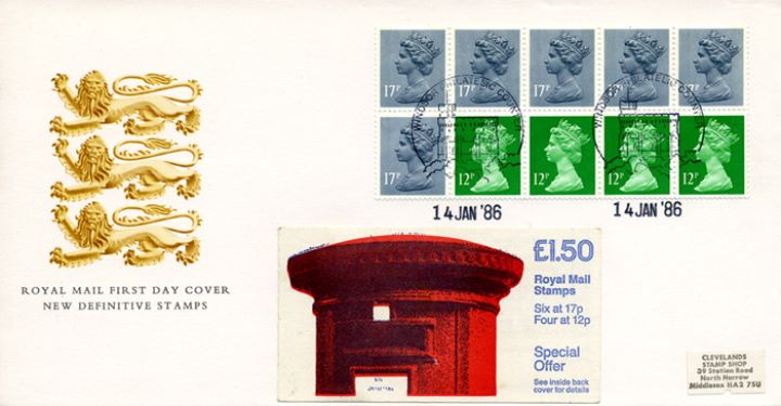 Counter: New Design: £1.50 Write Now, Heraldic Lions