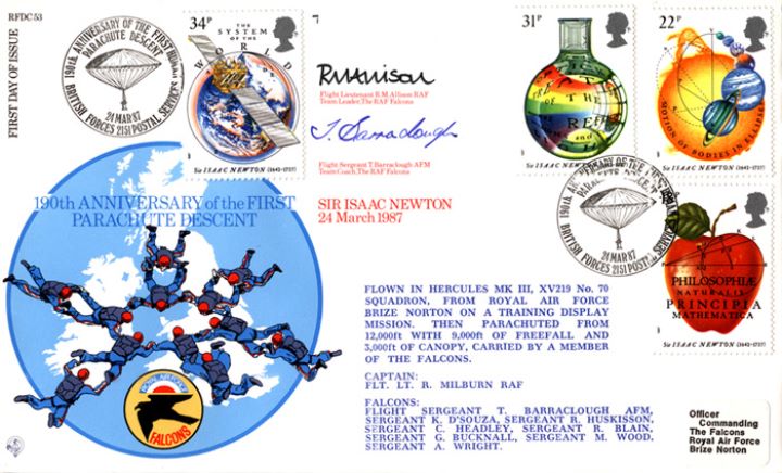 Sir Isaac Newton, Parachute Descent