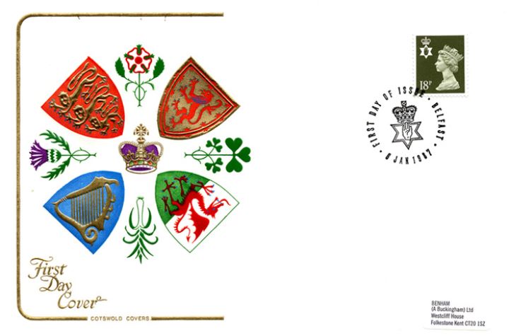 Northern Ireland 18p Olive-green, Regional Coats of Arms & Emblems