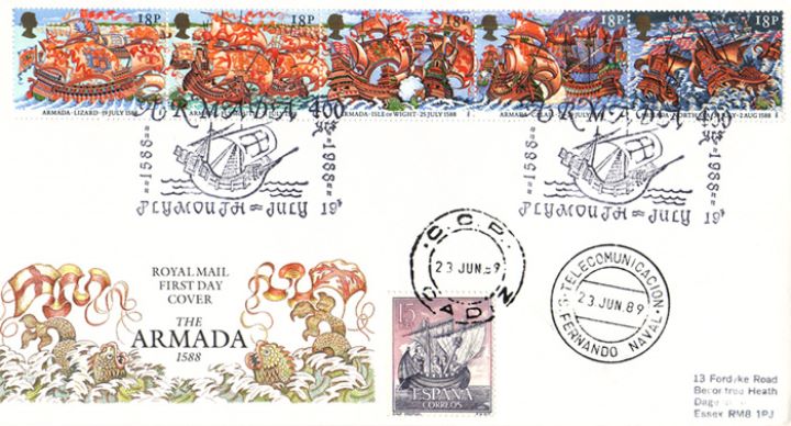 Spanish Armada, Covers with additional stamps