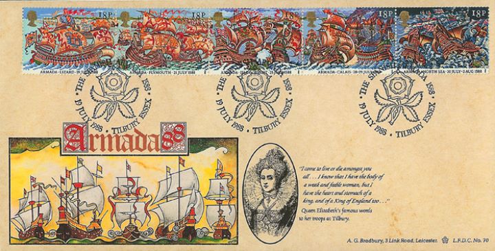 Spanish Armada Queen Elizabeth First Day Cover BFDC