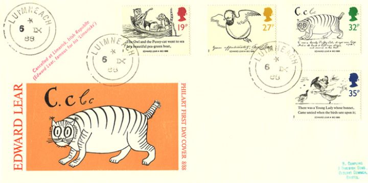 Edward Lear: Stamps, C is for CAT