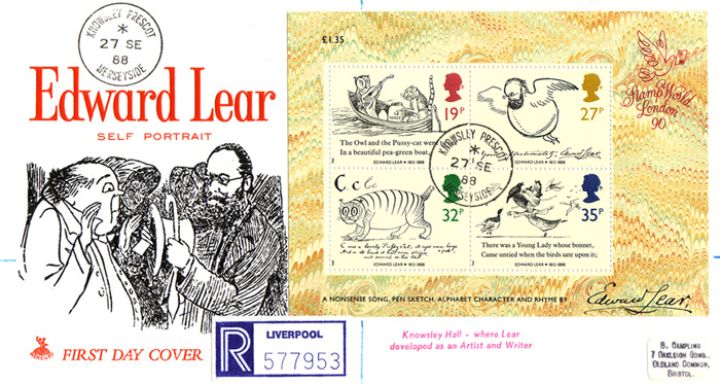 Edward Lear: Miniature Sheet, Edward Lear - Self Portrait