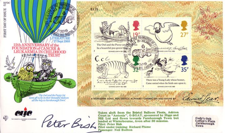 Edward Lear: Miniature Sheet, Cancer & Leukaemia Childhood Trust