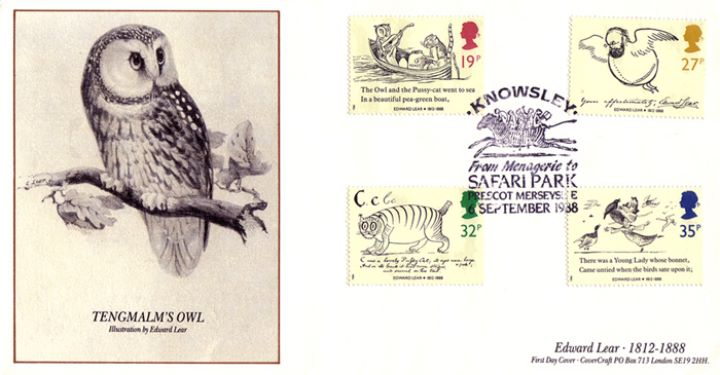 Edward Lear: Stamps, Owl by Edward Lear
