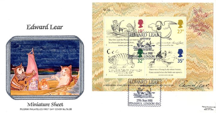 Edward Lear: Miniature Sheet, The Owl and the Pussycat