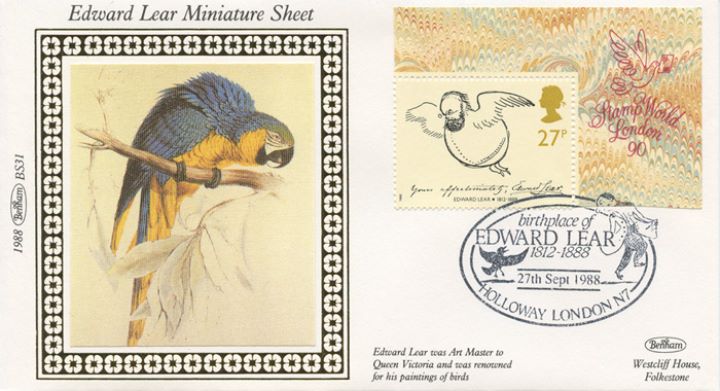 Edward Lear: Miniature Sheet, Parrot