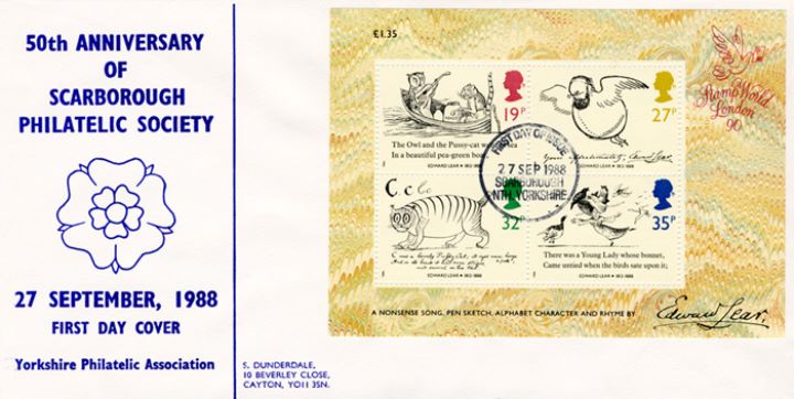 Edward Lear: Miniature Sheet, Scarborough Philatelic Society