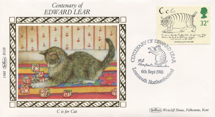 Edward Lear: Stamps, C is for CAT