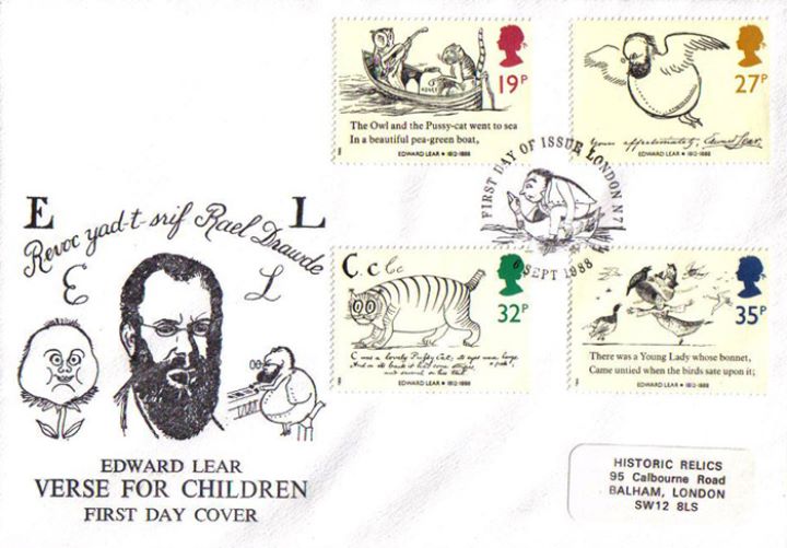 Edward Lear: Stamps, Edward Lear