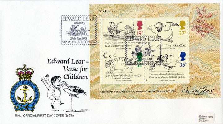 Edward Lear: Miniature Sheet, RNLI Official