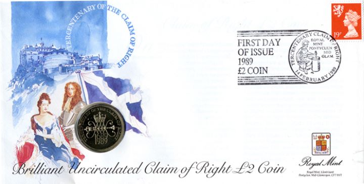 Tercentenary of the Claim of Right, Coin Cover