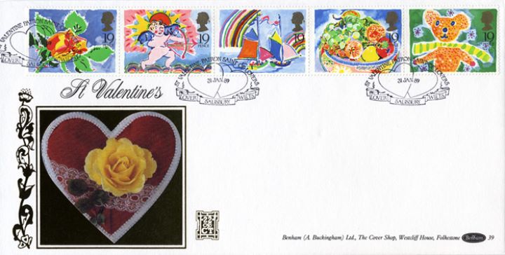 Greetings Stamps, Heart and Roses